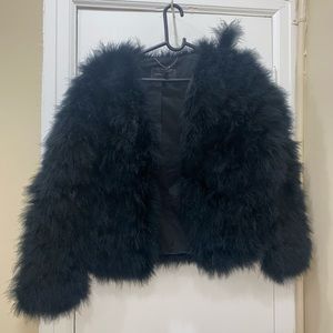 BCBG ostrich fur jacket